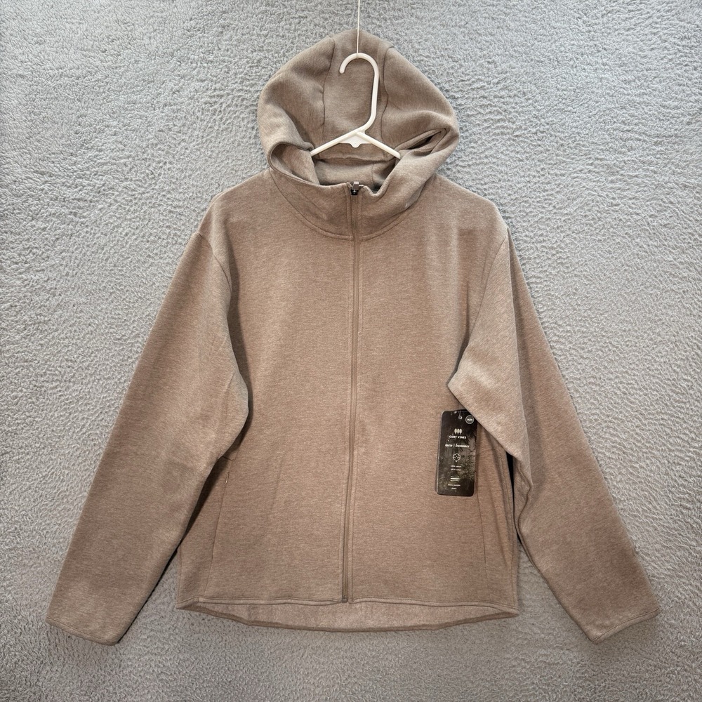 Cory Vines Sweatshirt Adult Medium Tan Full Zip Hoodie Loungewear Athleisure NEW